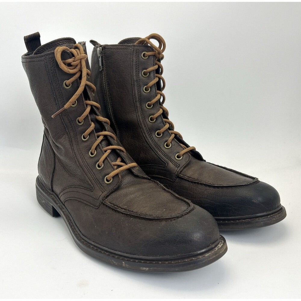 Cole Haan Jameson Lace II Combat Boots  Mens Sz 10 Dark Brown Leather Waterproof
